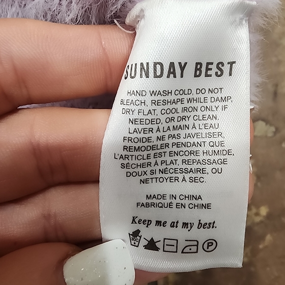 Like New Light Purple Sunday Best Fuzzy Cropped Pullover Sweater - Picture 8 of 13